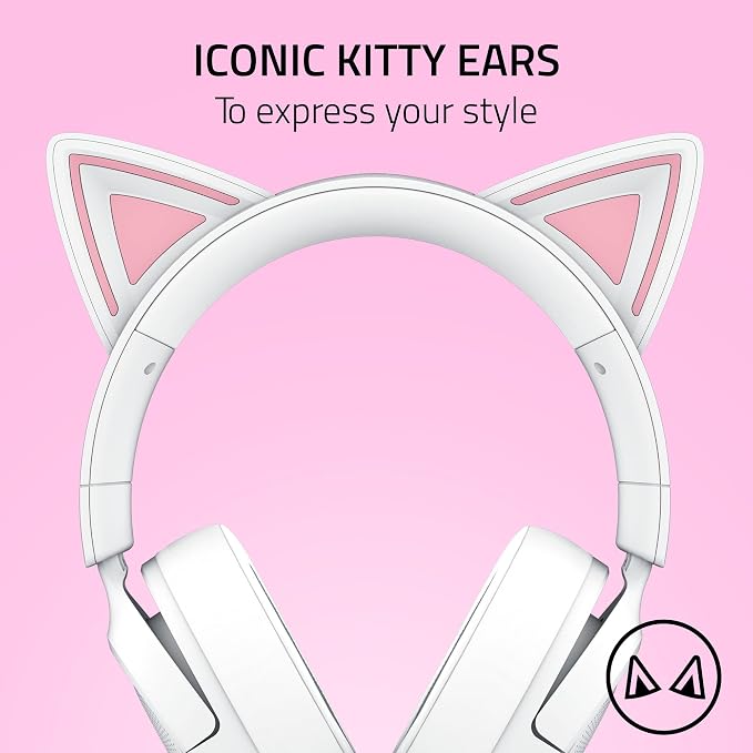 Razer Kraken Kitty V3 X Wired Gaming Headset, Kitty Ears, White | HyperClear Cardioid Mic, 40 mm Drivers, 7.1 Surround Sound, Comfy Ear Cushions, Cross-Platform via 3.5mm PC, PS5, Xbox - Image 2