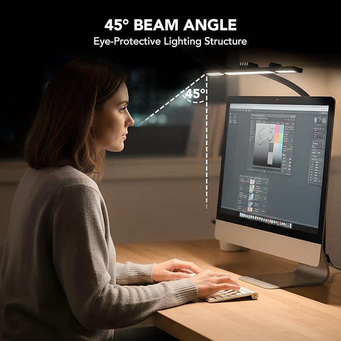 LED Desk Lamp for Home Office with Base, 28.2" Adjustable Gooseneck Swing Arm Ultra Bright Desk Light, Dimmable Architect Table lamp for Desktop Computer Light, Reading, Study, Workbench - Image 6