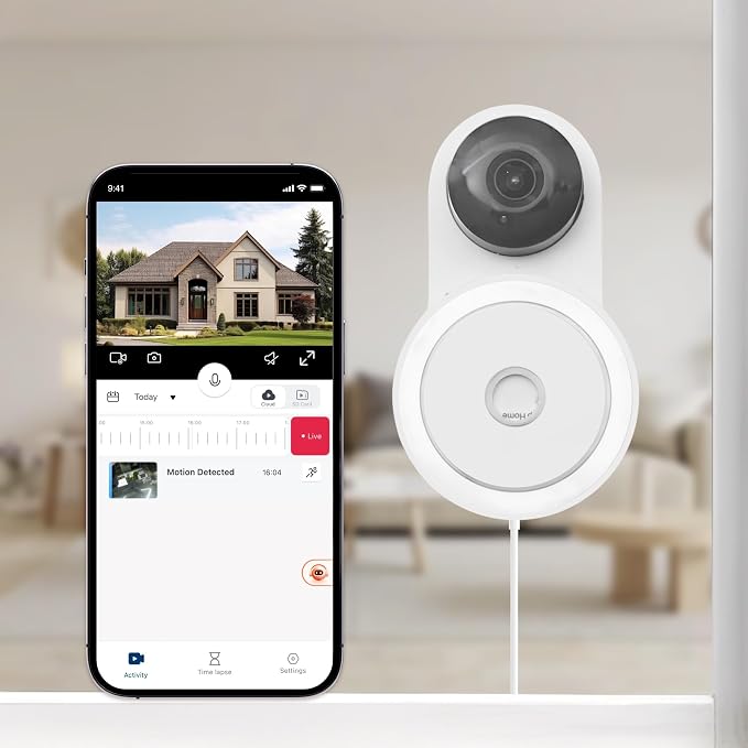 YI 2K Indoor Security Camera with Adhesive Mount, 2-Way Audio, AI Human/Vehicle/Pet Detection, Alerts, Night Vision, Wall/Window Mount, Baby/Pet Monitor, Compatible with Alexa & Google Assistant by YI