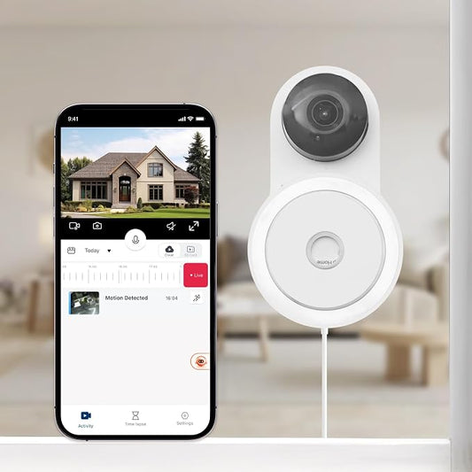 YI 2K Indoor Security Camera with Adhesive Mount, 2-Way Audio, AI Human/Vehicle/Pet Detection, Alerts, Night Vision, Wall/Window Mount, Baby/Pet Monitor, Compatible with Alexa & Google Assistant by YI