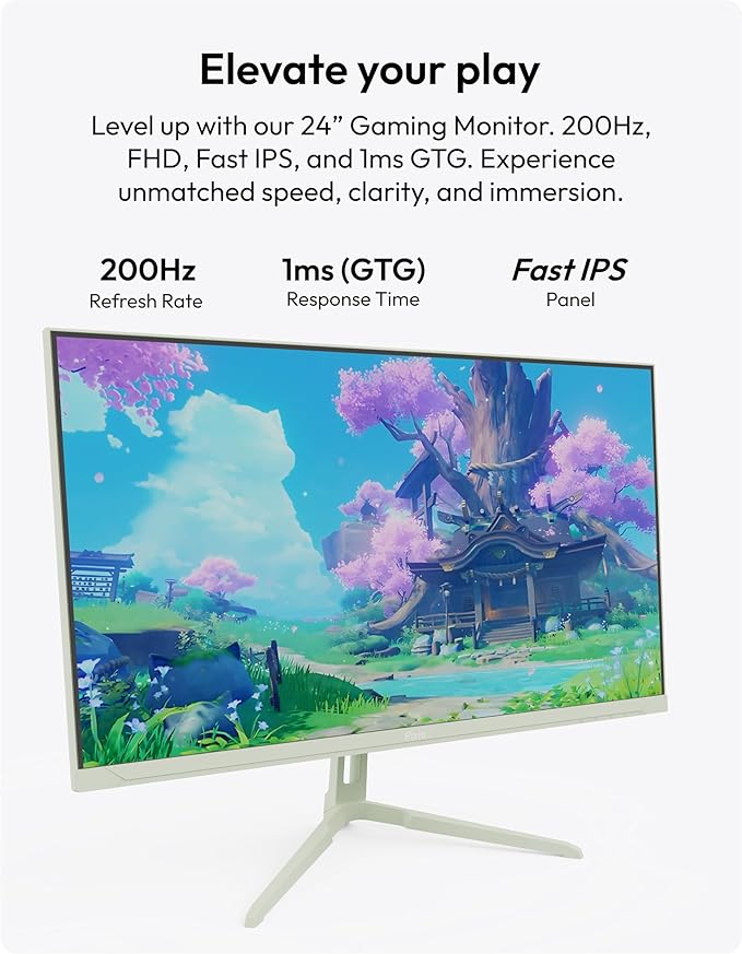 Pixio PX248 Wave Mint Green 24 inch 200Hz Refresh Rate FHD 1080p Resolution Fast IPS Panel 1ms GTG Response Time Built-in Speakers Gaming Monitor with Adaptive Sync - Image 2