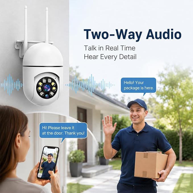 Hawkray Plug-In Indoor Security Camera, 1080P HD WiFi Cam, 360° Pan Tilt, 2.4&5GHz Dual Band, Color Night Vision, AI Human Detection, 2-Way Audio, 24/7 Recording, Smart Home Monitor for Baby Pet Elder - Image 3
