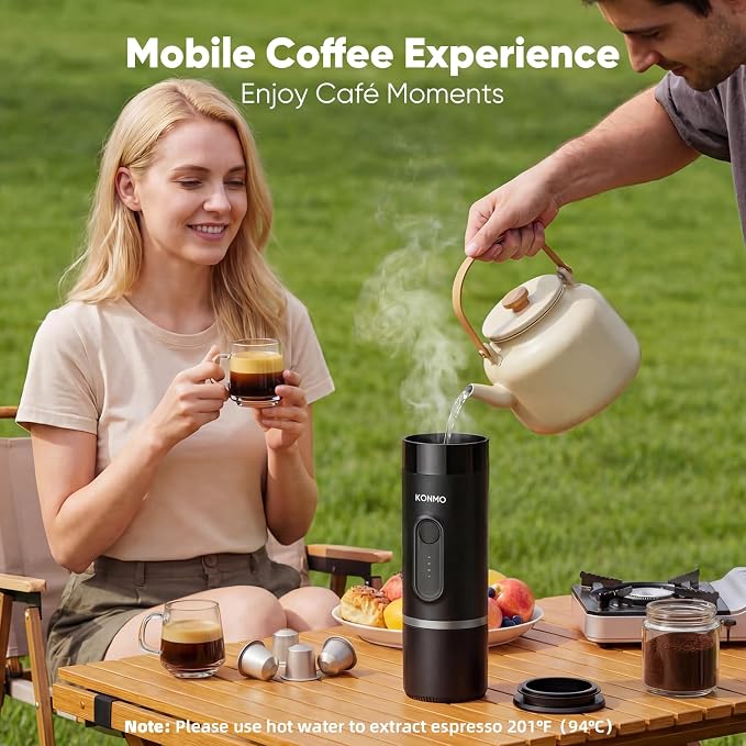 Portable Espresso Machine for Travel, Mini Coffee Maker Works with Capsules & Ground Coffee, USB-C Rechargeable for Outdoor Camping Car RV Business Trips - Image 2