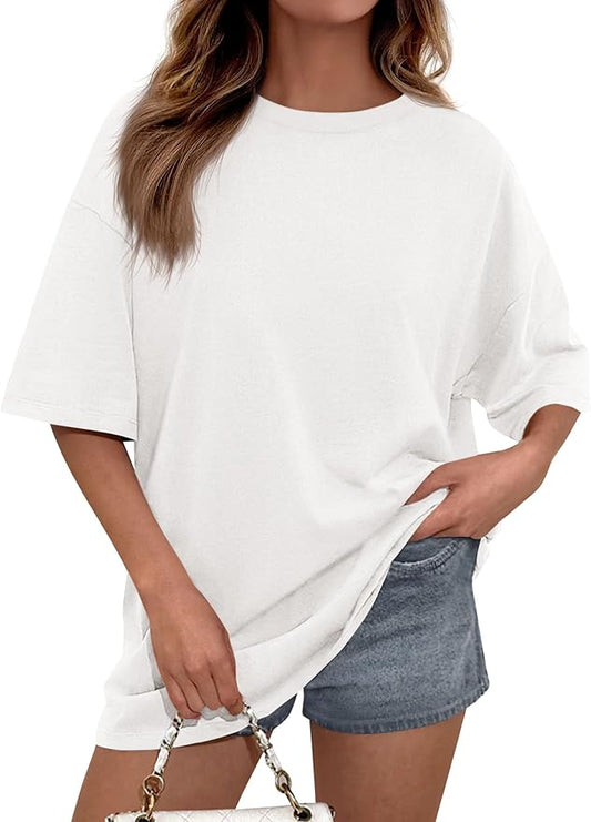 PRETTYGARDEN Womens 2026 Spring Going Out Tops Casual Short Sleeve Crewneck Loose Fit Basic Oversized T Shirts Summer Outfits by PRETTYGARDEN