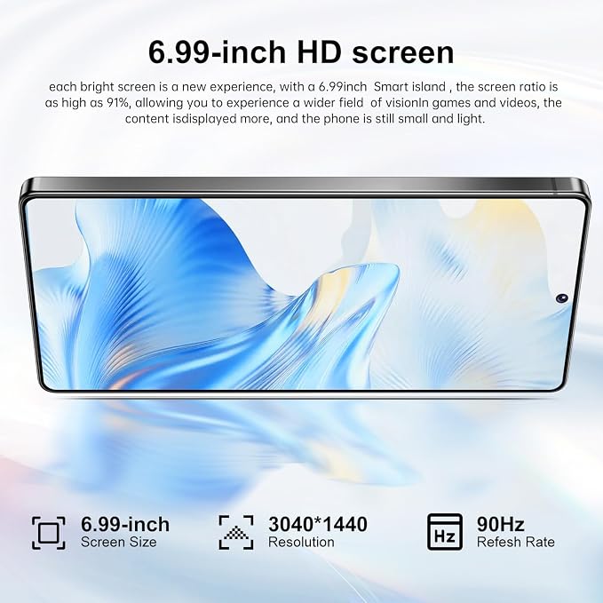 S26 Ultra 5G Unlocked Smartphone,16GB+512GB Cell Phone for Android 15, 6.99" Unlocked Cell Phone, 7000mAh, 68MP+108MP Dual Camera/Dual SIM/Fingerprint Lock/Face，Black - Image 2