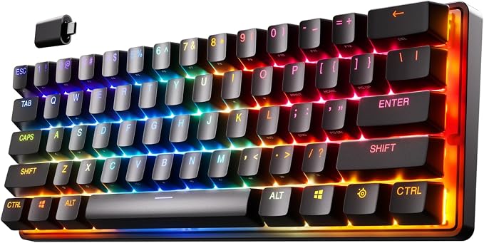 SteelSeries Apex Pro Mini Wireless Keyboard - 60% Design - OmniPoint 2.0 - Quantum 2.0 Wireless - Double Shot PBT Keycaps - Black by Unknown