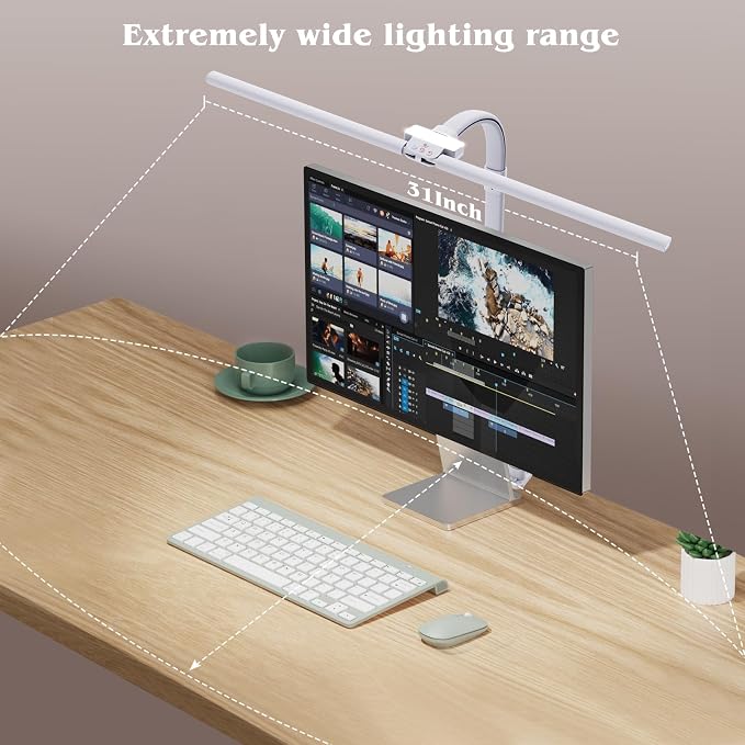 AKRRYR Led Desk Lamp for Home Office,24W Bright Eye-Caring Desk Light with Clamp,5 brightness and 5 temperatures Dimmable Workbench Task Light, Adjustable Gooseneck Table Lamp for Monitor Study(white) - Image 4