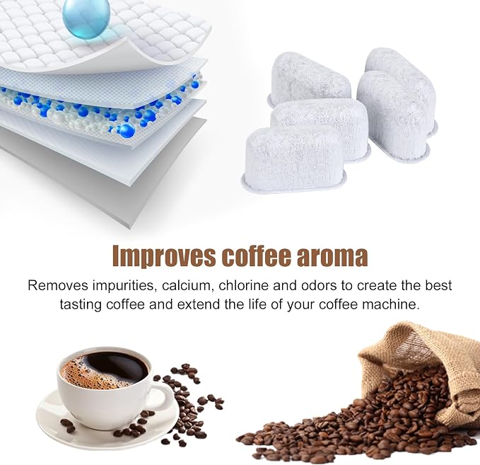 5pcs Coffee Maker Filter Replacement, Water Filter for Delonghi 7313285779 | Activated Carbon Water Filter for Espresso Coffee Machine, Cafe Maker Accessories for Delonghi Compatible with 7313285779 - Image 3