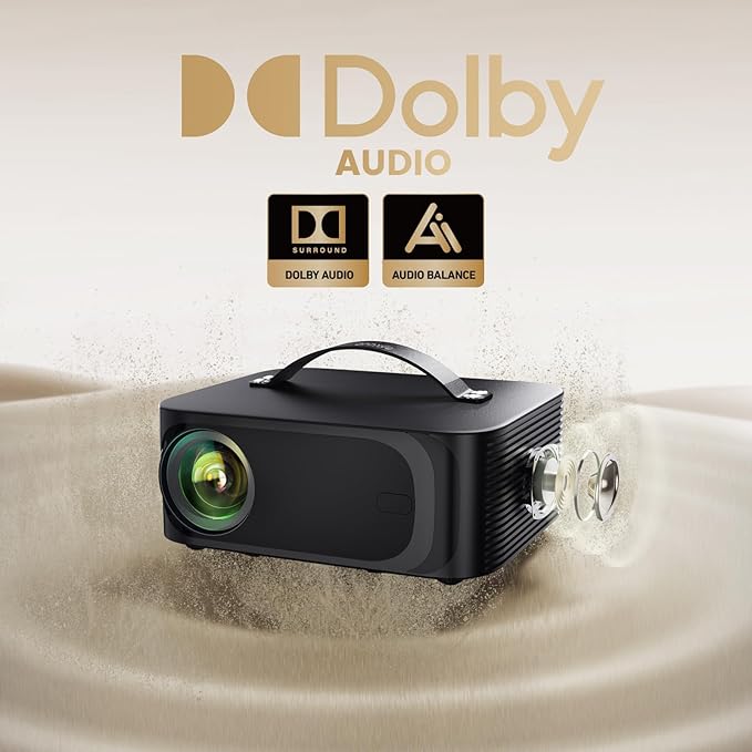 [Official Licensed APPs] Outdoor-Projector-4K with Wifi6 and Bluetooth, Smart TV OS & DoIby Audio, Portable Projector with YouTube/PrimeVideo, ONOAYO 1080P Proyector with 300'' Display - Image 5