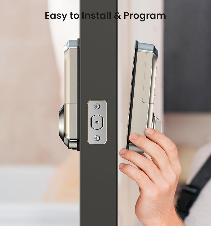 Veise VE017 Fingerprint Smart Door Lock, App Control, 8-in-1 Keyless Entry, Auto Lock, Emergency Power Port, Electronic Touchscreen Keypad, Biometric Smart Locks for Front Door, Satin Nickel - Image 15