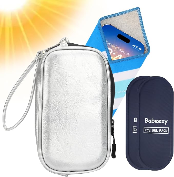 Thermal Phone Cooling Pouch for Beach & Pool iPhone Cooling Bag with 2 Reusable Gel Packs Prevent Overheating Phone Cooler Bag for Summer Heat by Babeezy