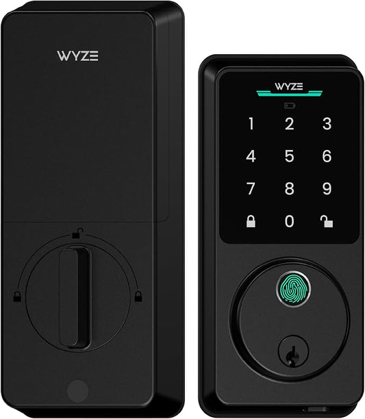 Wyze Auto-Lock Bolt v2, Fingerprint Keyless Entry Smart Lock, AI Learning Scanner with Wi-Fi Front Door Lock Deadbolt, Auto-Lock, 8 Months Battery, BHMA2, IP53, Anti-Peep Keypad, Backup Keys by WYZE