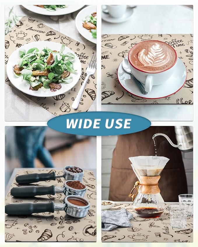 AMOAMI Coffee Mat Hide Stain Rubber Backed Absorbent Dish Drying Mat for Kitchen Counter - Fits Under Coffee Maker & Espresso Machine (17X31.5, MILK TEA) - Image 6