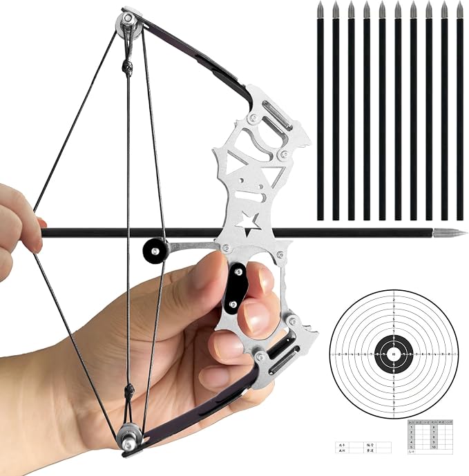 Archery Bow Set Left and Right Hand Compound Bow Hunting Bow Metal Material Catapult RH/LH for Practice Archery by TIETHEKNOT