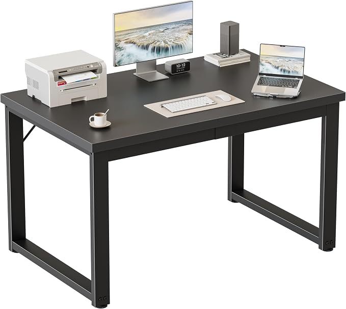 Mericonia 40 Inch Computer Desk, 1.2" Thick Small Office Table, Black | Modern Simple Style, Heavy Duty Industrial Frame, Small Study & Writing Table for Home Bedroom Work by MERICONIA