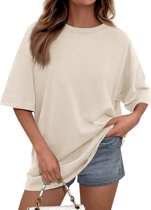 PRETTYGARDEN Womens 2026 Spring Going Out Tops Casual Short Sleeve Crewneck Loose Fit Basic Oversized T Shirts Summer Outfits by PRETTYGARDEN