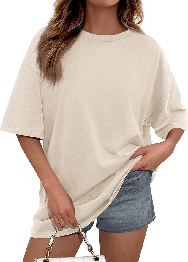 PRETTYGARDEN Womens 2026 Spring Going Out Tops Casual Short Sleeve Crewneck Loose Fit Basic Oversized T Shirts Summer Outfits by PRETTYGARDEN
