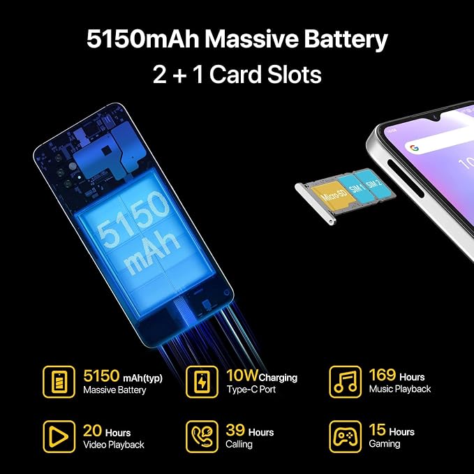 UMIDIGI A11 Pro Max Unlocked Cell Phone, Helio G80, 4GB+128GB Expandable 256GB, 6.8 Inch FHD Touch Screen, 5150mAh Battery Android Phone, 48MP+16MP, Dual SIM 4G Volte, Al Face Unlock - Image 6