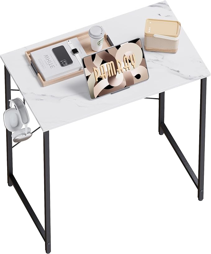 Pamray 23 Inch Computer Desk for Small Spaces, Home Office Work Desk with Headphone Hook, Small Office Desk Study Writing Table by PAMRAY