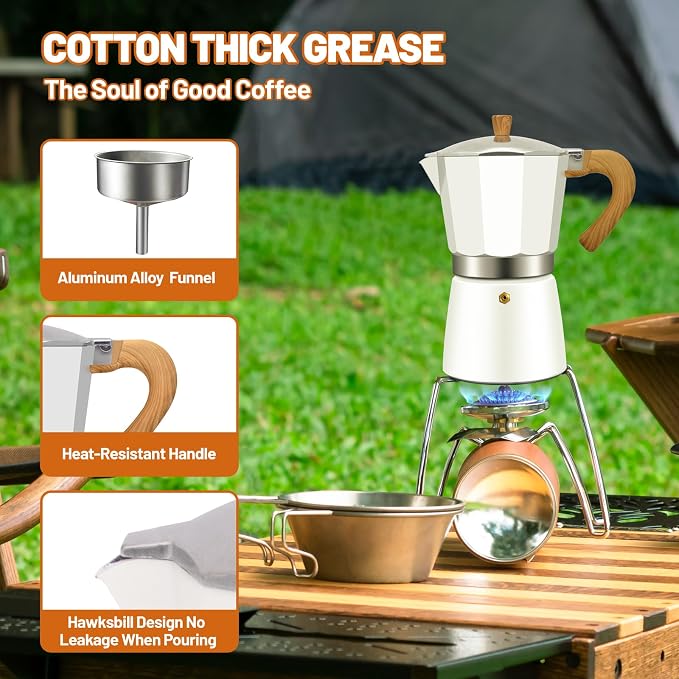 12 Cup Aluminum Espresso Stovetop Moka Pot Express Coffee Maker Percolator Italian Classic Mocha Coffee Machine for Italian and Cuban Cafe Brewing for Home & Camping 600ml 20oz - Image 5