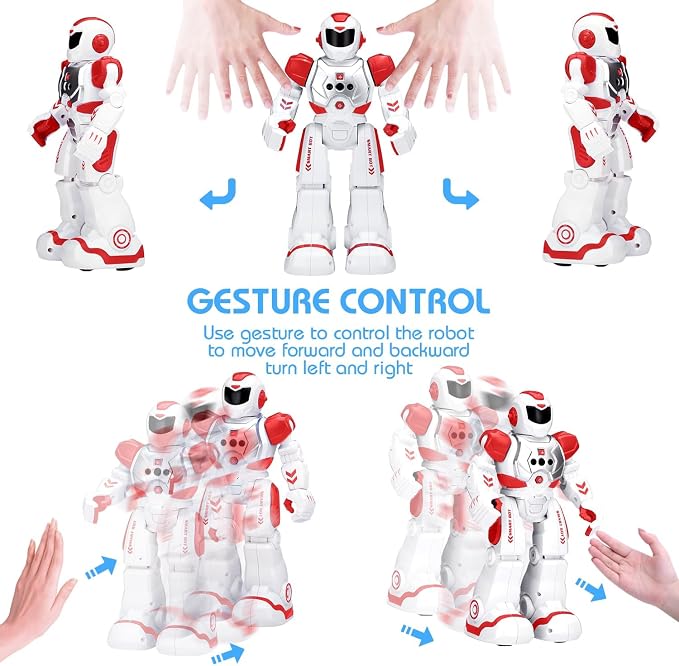 KingsDragon Robots Toy for Kids, RC Gesture Sensing Toy, Interactive Walking Singing Dancing Robot Birthday Presents for Boys Girls Age 6 7 8 9 Years Old,Red - Image 4
