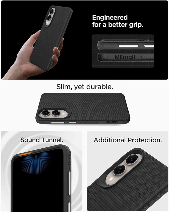Miimall Slim ＆ Rugged for Samsung Galaxy S25 Edge 5G Case, 10FT Military Grade Drop Protection, Anti-Slip Grip Anti-Scratch Thin Heavy Duty Shockproof Cell Phone Case for Samsung S25 Edge 5G, Black - Image 7