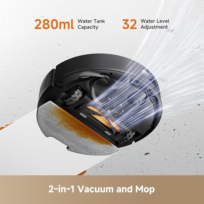 dreame D20 Air Plus Robot Vacuum and Mop, 20,000Pa Powerful Suction | 120-Day Self-Emptying with 4L Dust Bag, Anti-Tangling Tech, Edge-to-Corner Cleaning, Deep Carpet Cleaning, 360° Navigation - Image 6