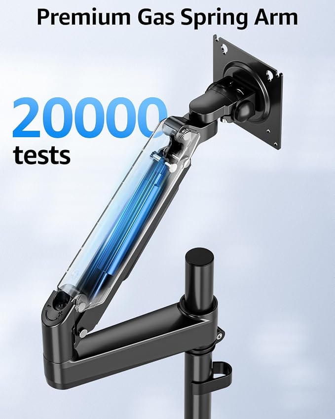 MOUNTUP Heavy Duty Monitor Arm Fits 49 45 42 40 39 34 32 Inch Screens, Ultrawide Monitor Arm Holds 4.4-44 lbs, Monitors Stand for Samsung Odyssey G9 and More, Height Adjustable Mount, VESA Mount - Image 7