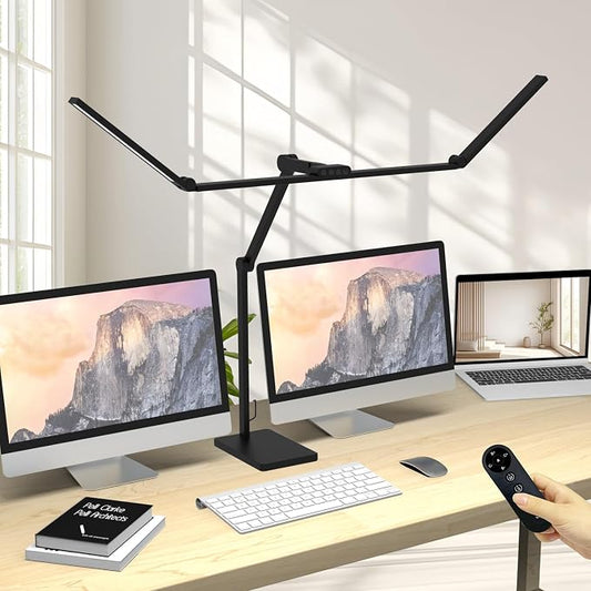 Omorepa 36W 3000LM Ultra Bright Architect Desk Lamp with Base, 47.4Inches Wide Tall Overhead Desk Light for Home Office, Dimmable Table Light with Remote for Desktop Working,Drafting,Reading by Omorepa