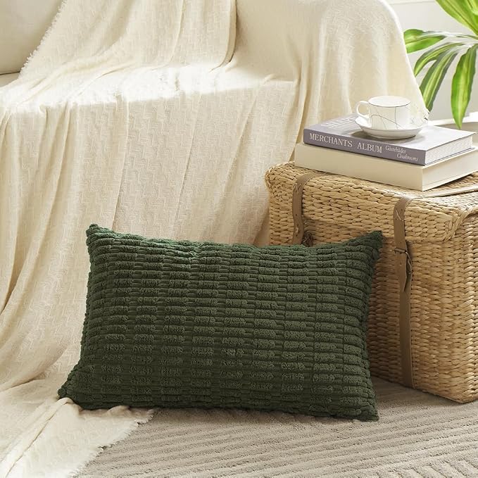 Fancy Homi 4 Packs Decorative Throw Pillow Covers for Living Room Couch Bed, Modern Farmhouse Boho Home Décor Accent Cushion Case, 24" x 16", Olive Green - Image 2