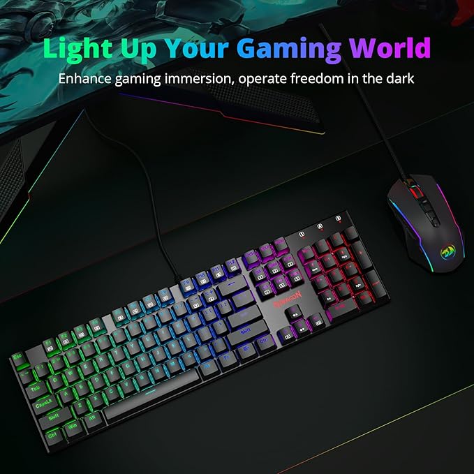 Redragon Mechanical Gaming Keyboard with Red Switches, Wired Keyboard Mechanical with RGB Backlit, Fully Progammable, Durable Aluminum Frame, Anti-Ghosting for PC Windows Mac, K565, Black - Image 4