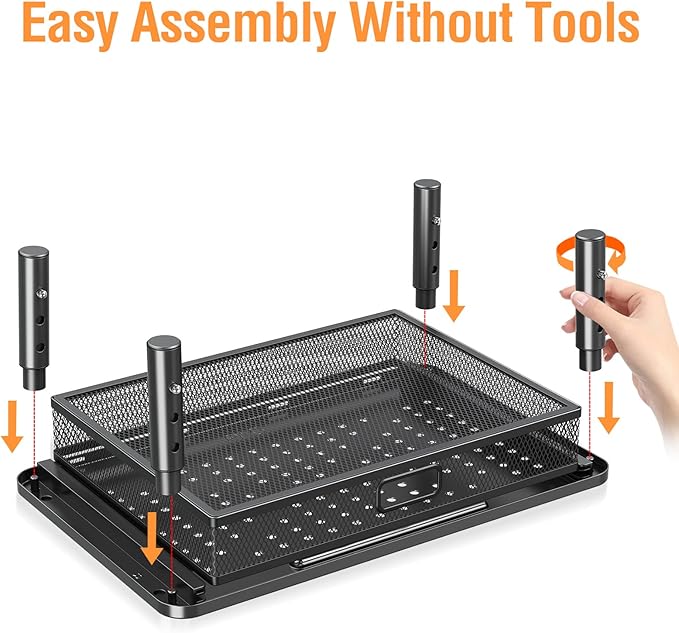 ELIVED 2 Pack Monitor Stand Riser with Metal Drawer, 3 Height Adjustable | with Larger Storage Space for Home and Office Supplies, Metal Desktop Stand for Laptop Computer Printer PC iMac - Image 6