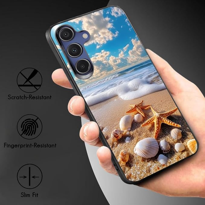 Designed for Galaxy S24 FE Phone Case,Slim Silicone Shockproof Protective Case for Galaxy S24 FE 6.7 inch,Beach Shell - Image 3