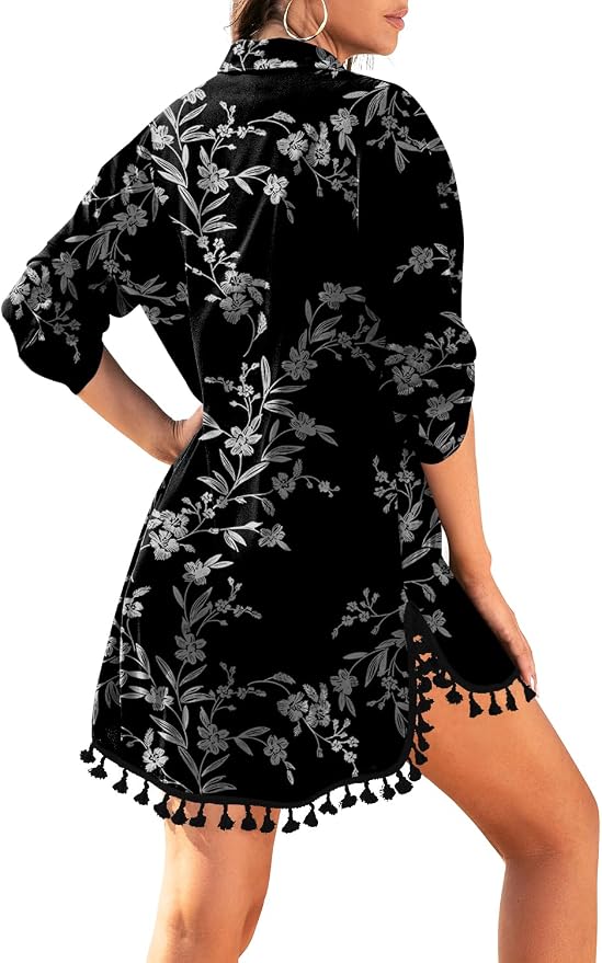 Yincro Women Swimsuit Cover Up Shirt 2026 Tassel Beach Bathing Suit for Swimwear Bikini Dress - Image 2