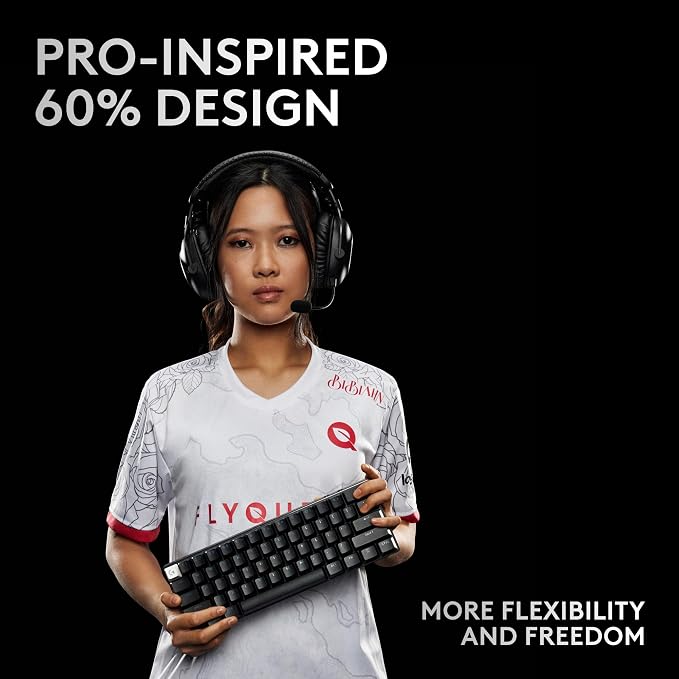 Logitech G PRO X 60% Wireless Gaming Keyboard (Tactile Optical) - White | Ultra compact TKL, for Windows PC, LIGHTSYNC RGB, dual-shot PBT keycaps, GX optical switches - Image 6