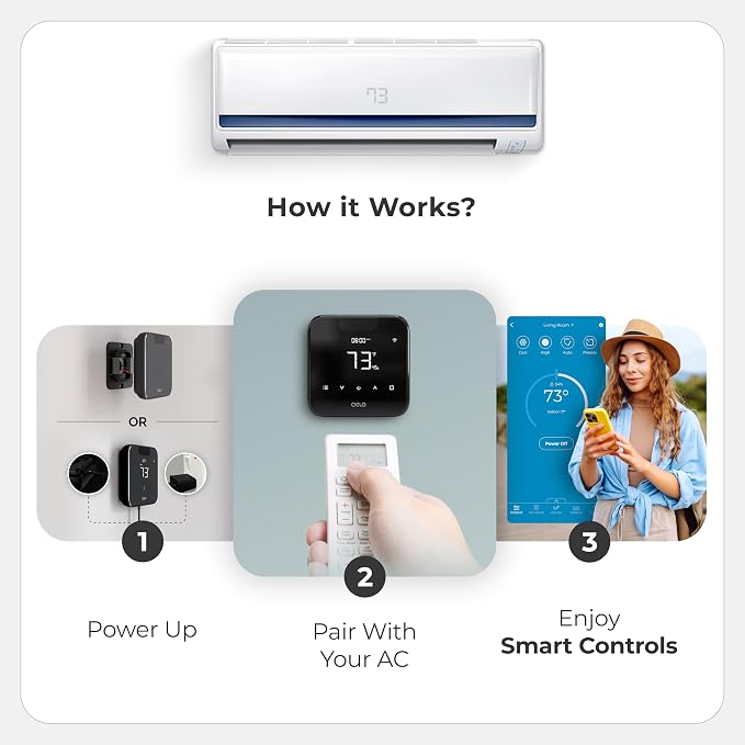 Breez Max Smart AC Controller | AHR Product of the Year WiFi Thermostat for Mini-Split, Window, Portable AC/Heat Pump | AI-Based Tech | Free App, No Subscription | Alexa, Google, IFTTT etc. (Black) - Image 4