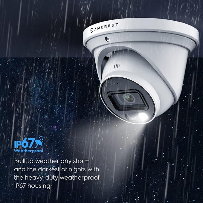 Amcrest 5MP AI Turret IP PoE Camera w/ 49ft Nightvision, Security IP Camera Outdoor, Built-in Microphone, Human & Vehicle Detection, Active Deterrent, 129° FOV, 5MP@20fps IP5M-T1277EW-AI - Image 7