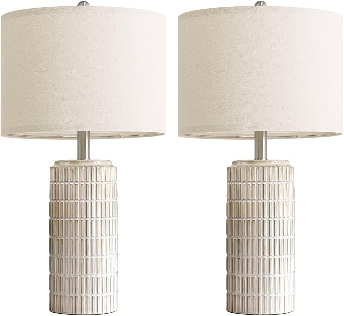 PoKat 23'' Dimmable Table Lamps with Remote for Living Room, Modern Stepless Adjustable Bedside Lamps Set of 2 for Bedroom, Nightstand Lamps for Office Nursery Desk Console Kids, White (No Battery) - Image 9