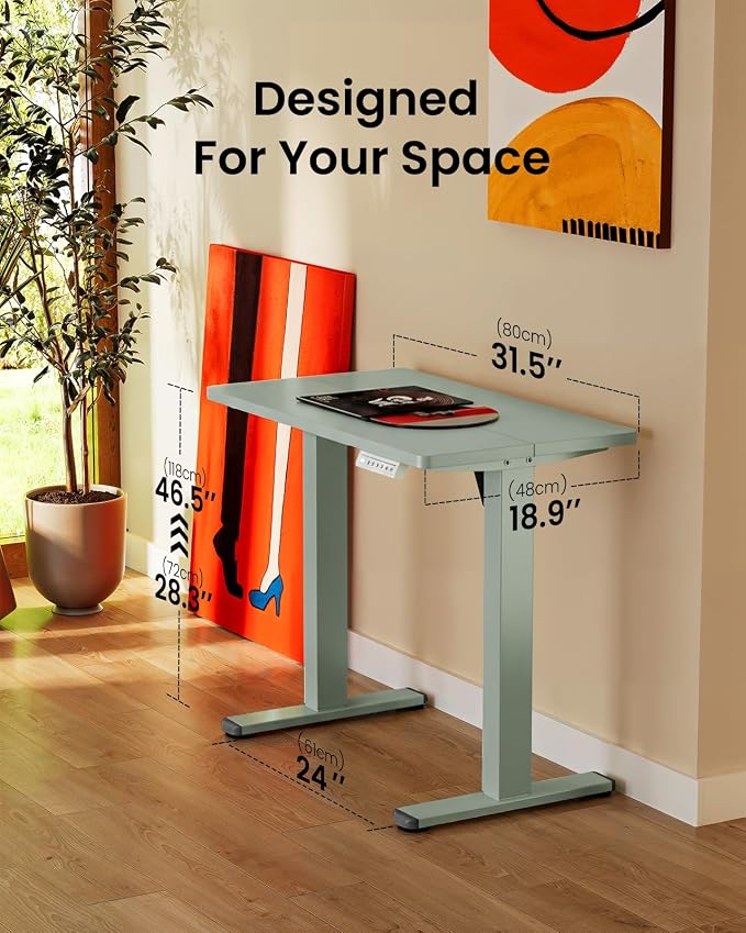 ErGear Height Adjustable Electric Standing Desk, 32 x 19 Inches Sit Stand up Desk, Memory Computer Home Office Desk,Green - Image 3