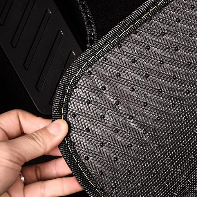CAR PASS Waterproof Universal Fit Car Floor Mats, Faux Leather Car Carpet Mats, Black Car Mats with Anti-Slip Nibbs Backing & Driver Heel Pad Fit for SUV,Vans,sedans, Trucks,Set of 4pcs(All Black) - Image 5