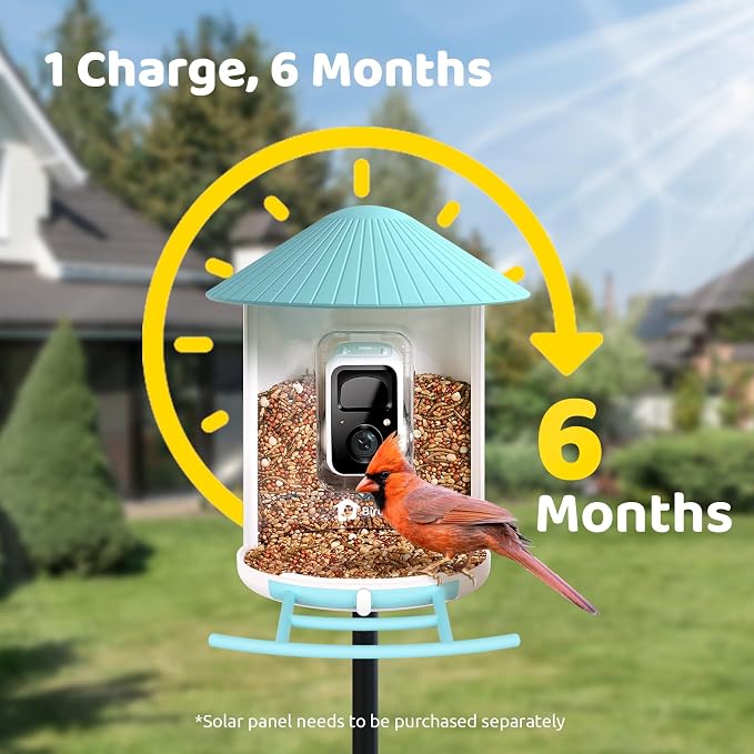 NETVUE by Birdfy Smart Bird Feeder with Camera – AI Identifies Birds Species 2MP Night Vision & App Alerts, 2.4Ghz Wi-Fi Connect IP65 Weatherproof Bird Camera-Gift for Backyard BirdWatchers, Blue - Image 7