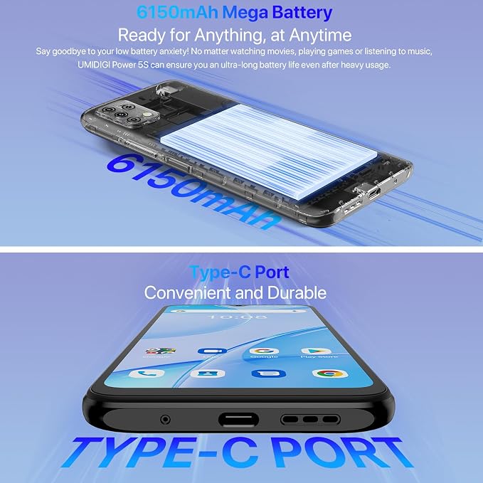 UMIDIGI Power 5S 4+32GB Unlocked Cell Phone Expandable 258GB, Up to 2.0GHz 6150mAh with 3D Unibody Design, 6.53 HD Display Smartphone with 16MP AI Triple Camera, Dual SIM - Image 4