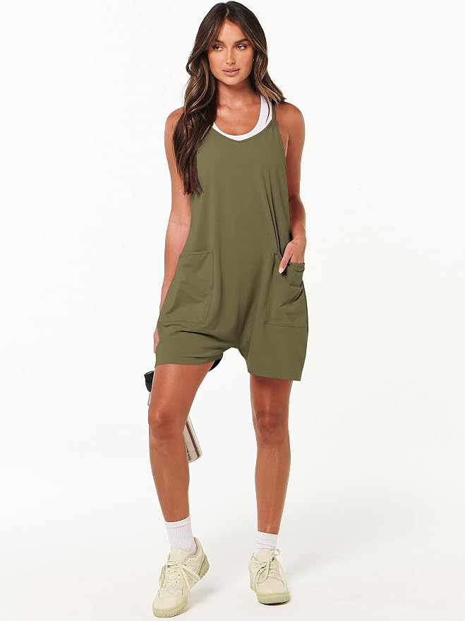 ANRABESS Womens Rompers Summer Casual Loose Sleeveless Overalls Spaghetti Strap Shorts Jumpsuit 2026 Beach Vacation Clothes - Image 7