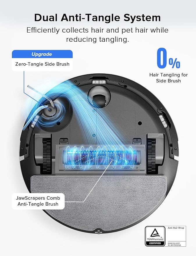 roborock Q7 L5 Robot Vacuum and Mop Combo, 8,000Pa Suction | Upgraded from Q5 Pro, Dual Anti-Tangle System, LiDAR Navigation, Multi-Level Mapping, Self-Charging Robotic Vacuum, Black - Image 5