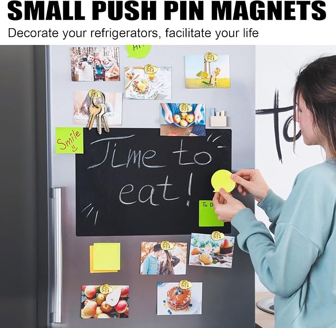 LOVIMAG Fridge Magnets 40Pcs, Magnet for Refrigerator Whiteboard, Gold | Small Strong Neodymium Metal Cute Push Pin for Classroom, Kitchen, Accessories Decorative, Office, Calendar - Image 6