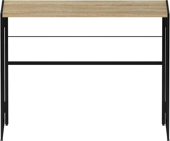 Furinno Riau No Tool/No Assembly/Folding Metal Frame Computer Desk, Sonoma Oak/Black, 39 Inch - Image 7
