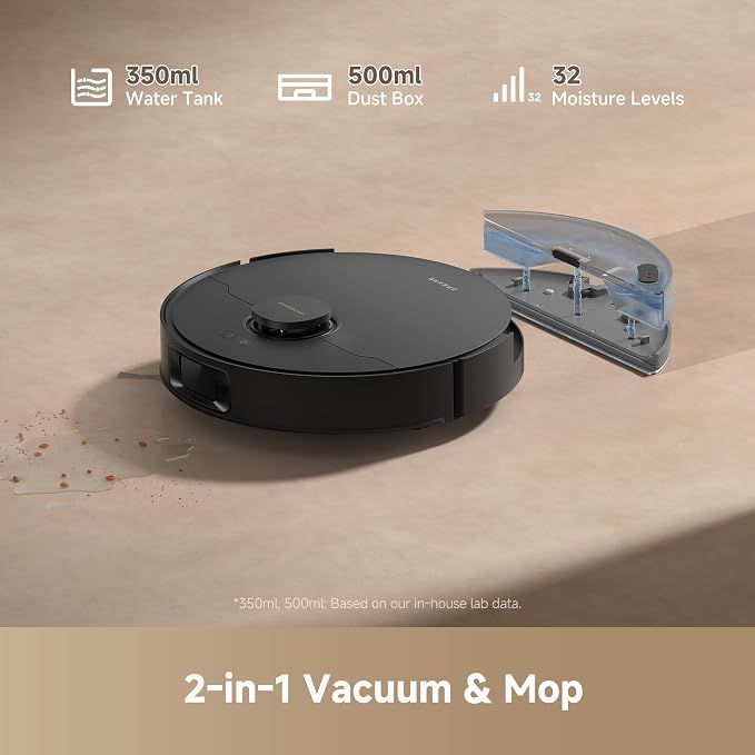 dreame D20 Plus Robot Vacuum and Mop, Detangling DuoBrush for Pet Hair | 13,000Pa Suction, Self-Emptying with 5L Dust Bag, LDS Mapping, App & Voice Control, Ideal for Hard Floors & Carpets - Image 5