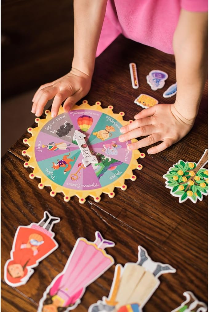 eeBoo Fairytale Spinner Game, Story Building Game, Ages 5+, 2-4 Players | Introduces storytelling & creative thinking. Includes spinner & thematic pieces to create your own story. 15 minute game play - Image 8