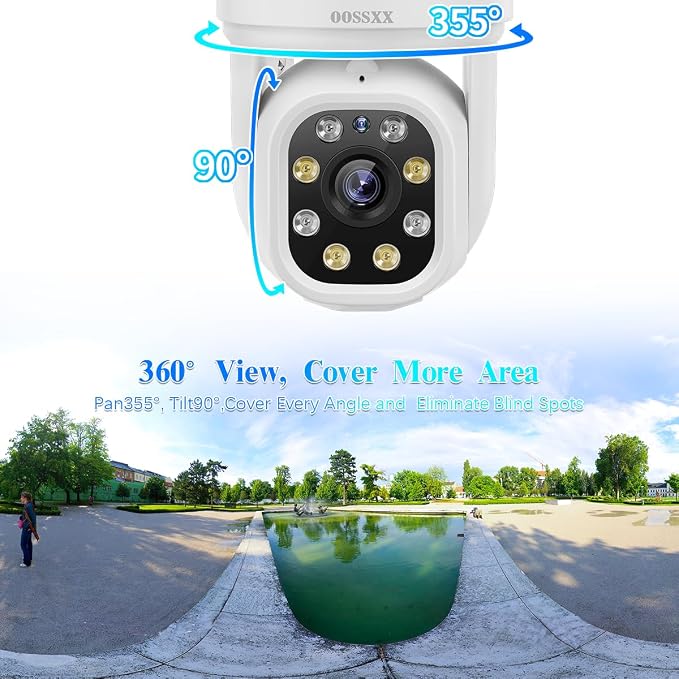 (2026 Update 90 Days Storage) 5MP PT Wireless Security Camera System with AI Human Tracking, Dual-Band 2.4G&5G WiFi, 130° Wide Angle, 2-Way Audio, No Monthly Fee, Outdoor Home Security Kit - Image 3