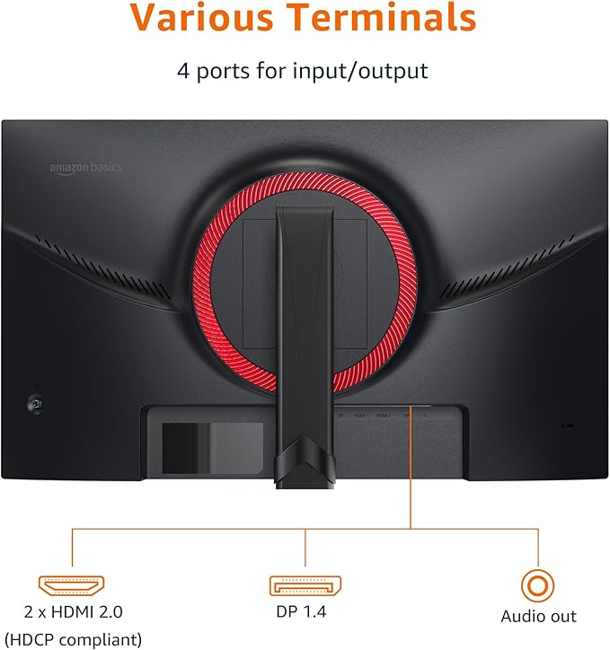 Amazon Basics 27 inch Gaming Monitor, FHD 1080P, 165Hz, VESA Compatible, Adaptive sync, 1ms Response, Black - Image 3